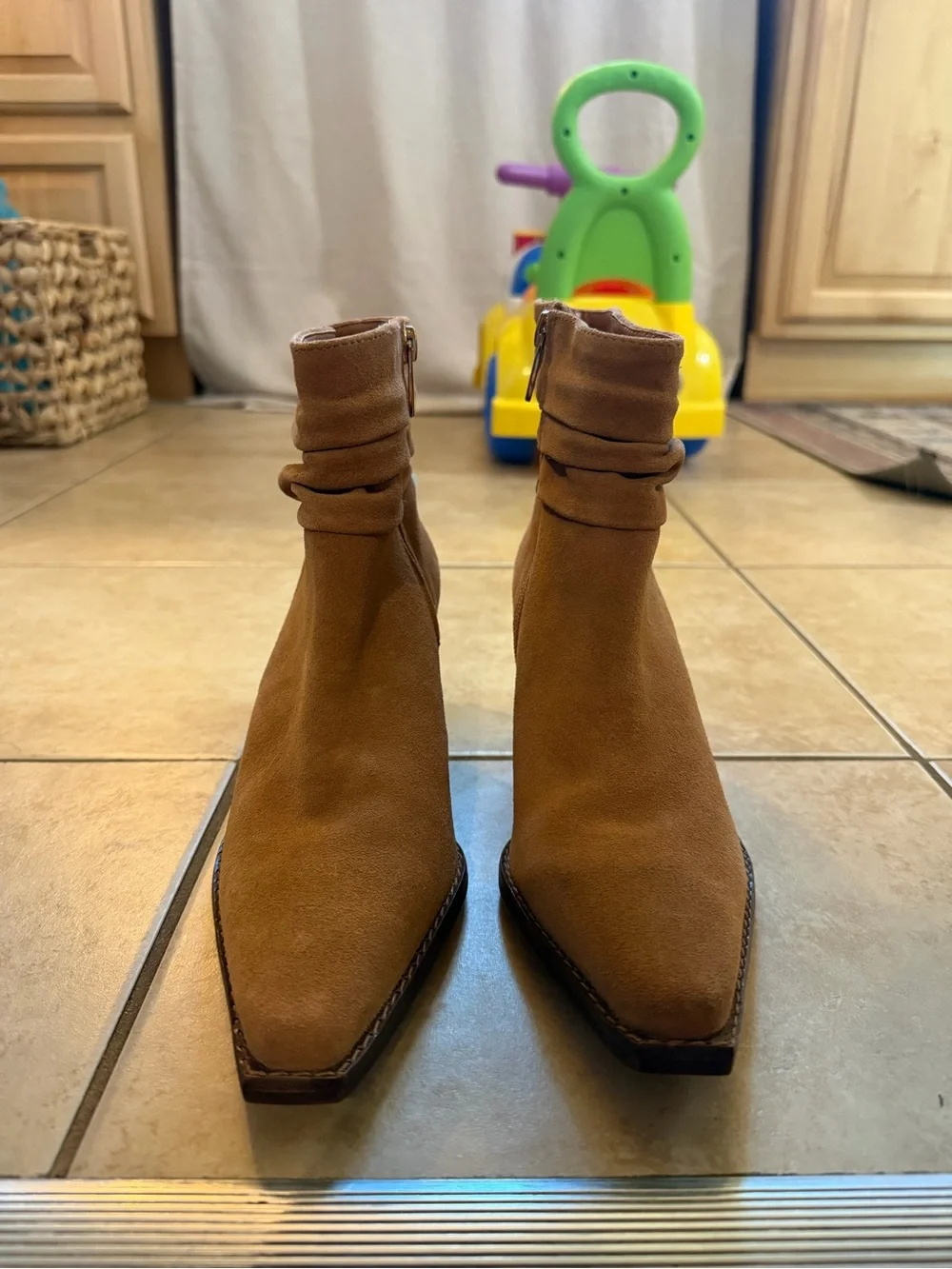 Vince Camuto Women’s Suede Ankle Boots in Tan